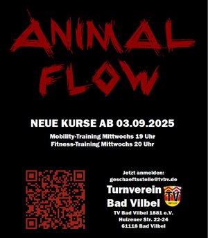 Neues Angebot ab dem 3. September: Fitnesssportart ANIMAL FLOW